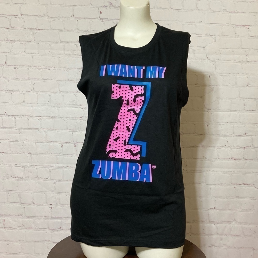 ZUMBA TANK  in black XS/Small nwot I want my Z -Zumba